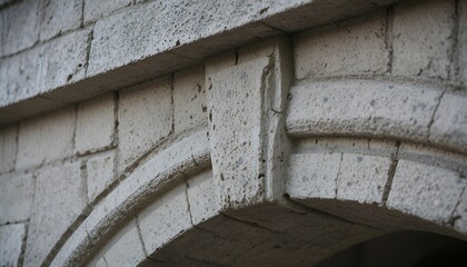 Close-up of an ancient stone archway with weathered texture.