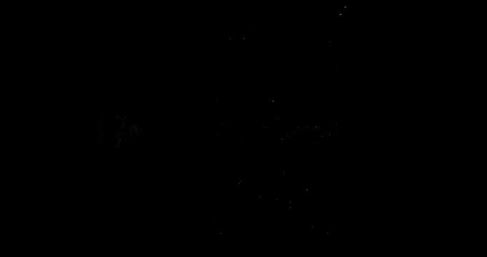 energy hit water explosion effect on black background