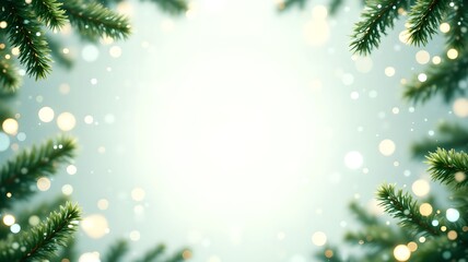 New Year banner, background for New Year's card, in green and white tones