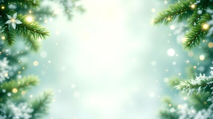 New Year banner, background for New Year's card, in green and white tones