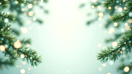 New Year banner, background for New Year's card, in green and white tones