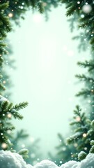 New Year banner, background for New Year's card, in green and white tones