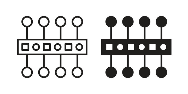 Proxy server icon doodle set. editable outline stroke vector eps