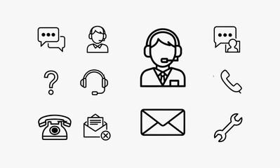 Customer Service Icons Set Vector Illustration.