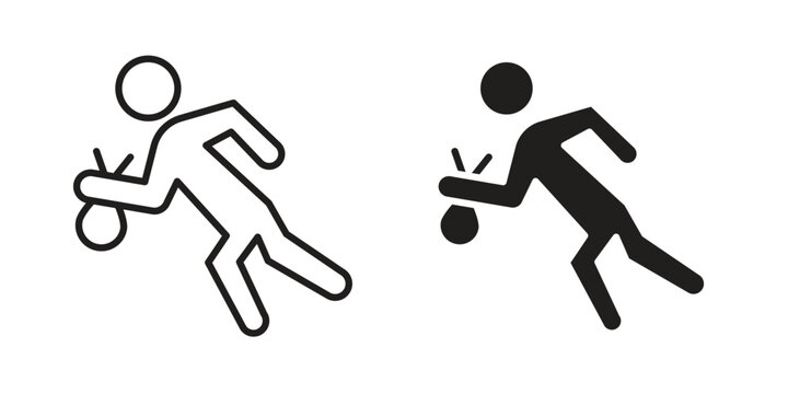 Robbery icon doodle set. editable outline stroke vector eps