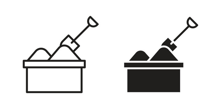 Sandbox icon doodle set. editable outline stroke vector eps