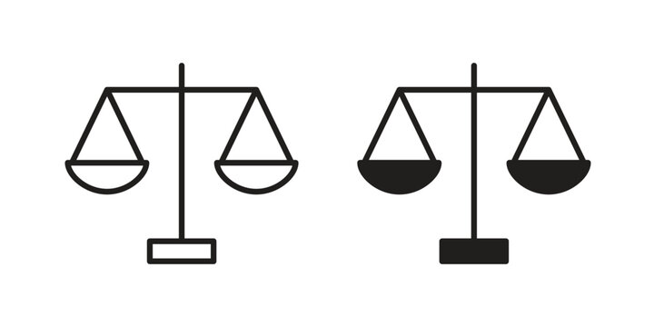 Scale icon doodle set. editable outline stroke vector eps