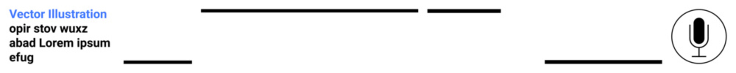 Communication, audio messaging, digital interface, voice recognition, technology, user interaction. Minimal layout with microphone icon and text lines. Communication and audio messaging