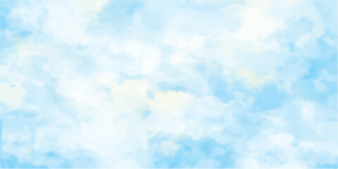 A bright blue summer sky is filled with beautiful fluffy white cumulus clouds, creating a natural and clear cloudscape atmosphere