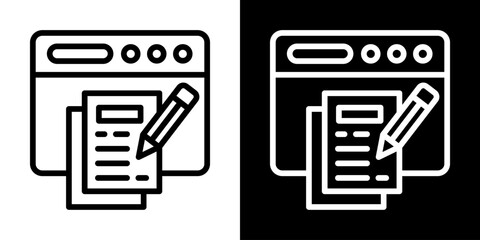 Content Icon Of Line Black And White Style Vector Illustration
