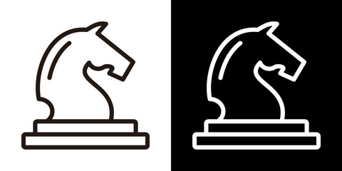 Strategy Icon Of Line Black And White Style Vector Illustration
