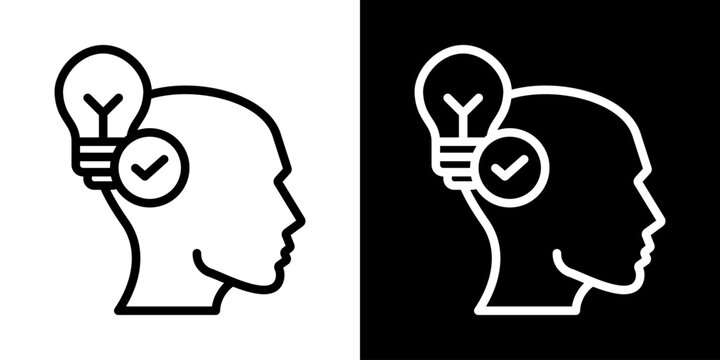 Understand Icon Of Line Black And White Style Vector Illustration
