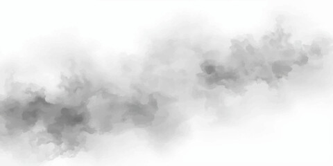 Dark smoke rises in the foggy forest under a dramatic, stormy blue cloudscape