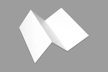 Premium DL trifold brochure mockup. Blank empty space 3D rendering object.