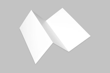 Premium DL trifold brochure mockup. Blank empty space 3D rendering object.