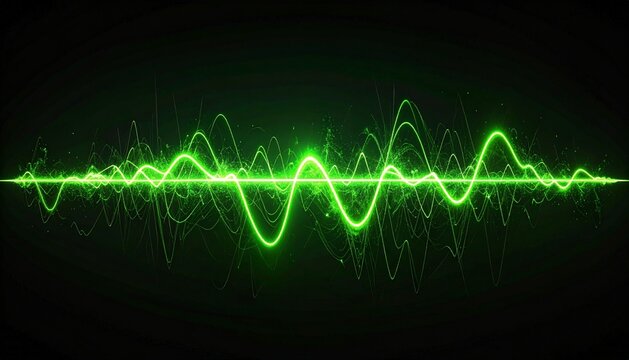 Green Glowing Sound Wave Equalizer - Powered by Adobe