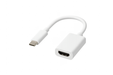 White usb-c to hdmi adapter connecting modern devices