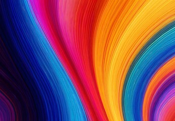 Deep Vivid Luminous Abstract Stripes Harmonious Flowing Arc