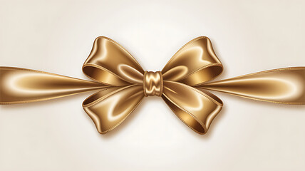 Fototapeta premium Luxury Golden Ribbon Bow Decoration
