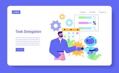 Human and AI Collaboration in Task Delegation Illustration