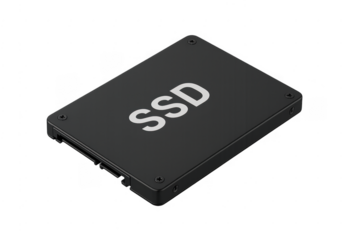 Black ssd representing solid state drive technology storing data