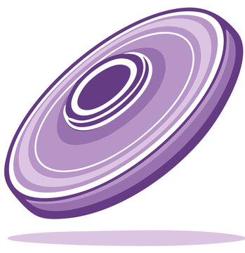 Purple frisbee illustration circular disc flying vector clip art