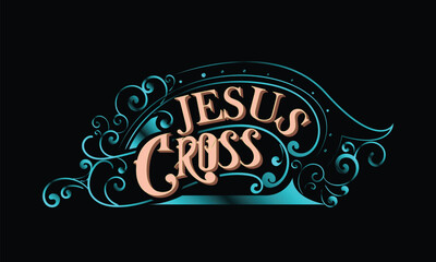 JESUS CROSS lettering custom style design
