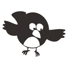 Flying Cartoon Bird Silhouette