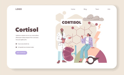 Cortisol Concept Vector Illustration with Discussion