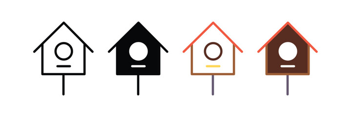 Bird house icon set. bird house symbol. vector illustration