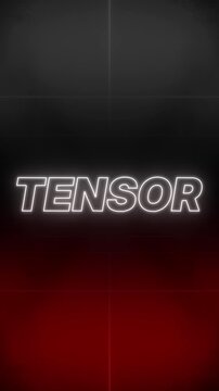 Tensor Text 80s Style &ndash; Retro Aesthetic Background vertical
