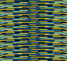 Vibrant horizontal stripes pattern in blue, yellow, and black