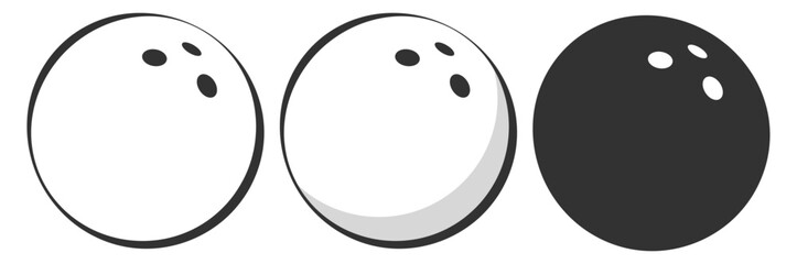 Bowling ball vector, classic sport round design on transparent background