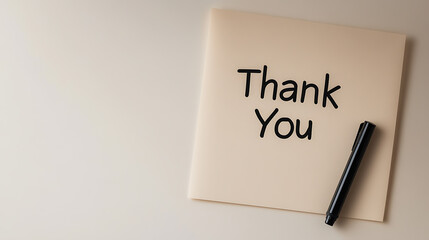 Expressing gratitude: a simple message with a pen. The handwritten "Thank You" conveys appreciation and acknowledges kindness in a minimalist, elegant way.