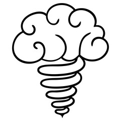 Mental health awareness doodle art icon. line art element illustration concept.