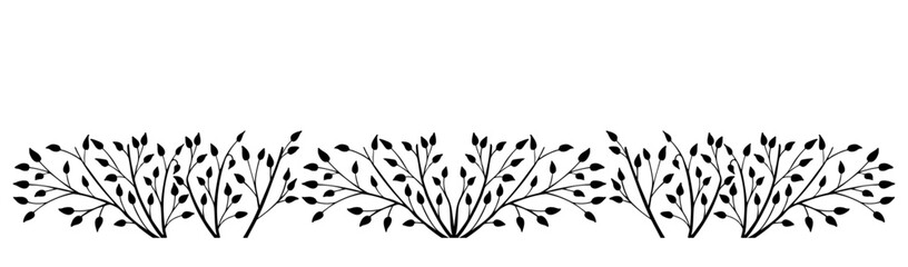 Spring background, frame of floral tree branch, leaf, plants. Elegant, stylish elements for Decoration. Hand drawing doodles of vintage botanical elements.