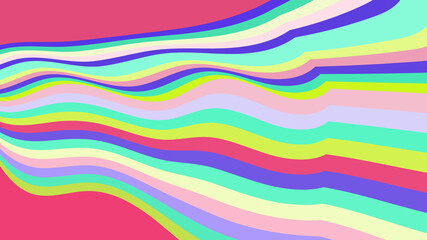 Pastel Waves Illustration - Soft Colorful Striped Background - Perfect for Serene & Calming Designs