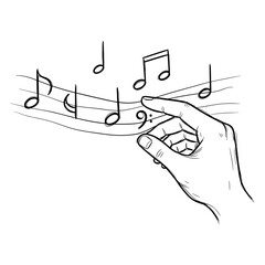 hand drawing music