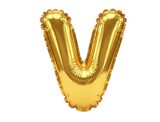 Gold Letter V Balloon alphabet golden