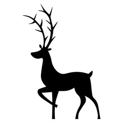 Obraz premium Deer silhouette isolated vector illustration.