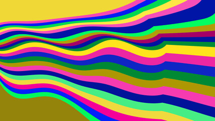 Vibrant Striped Wave Pattern: A Dynamic Abstract Art Composition for Creative Designs and Backgrounds