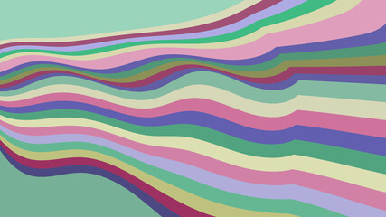 Abstract Colorful Wavy Stripes: Modern Graphic Design with Flowing Lines and Pastel Shades