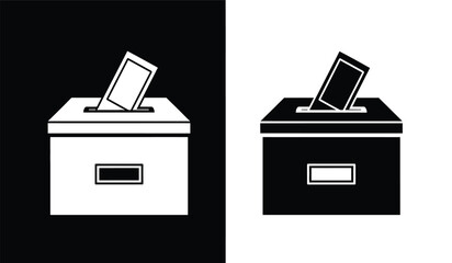 a stark visual representation of the voting process is depicted with a ballot box and a ballot showcasing duality and contrast in monochrome high quality