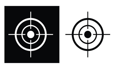 the image displays two distinct target symbols one with a white outline on a black background and another with a black outline on a white