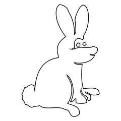 Simple Rabbit Line Art