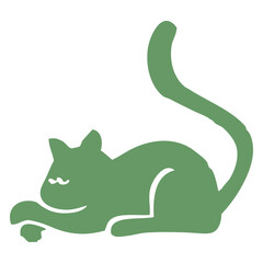 Playful Cat Silhouette Icon