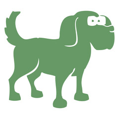 Green Dog Silhouette