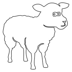 Simple Sheep Outline Art