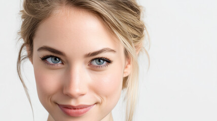 Close-up portrait of young caucasian white woman