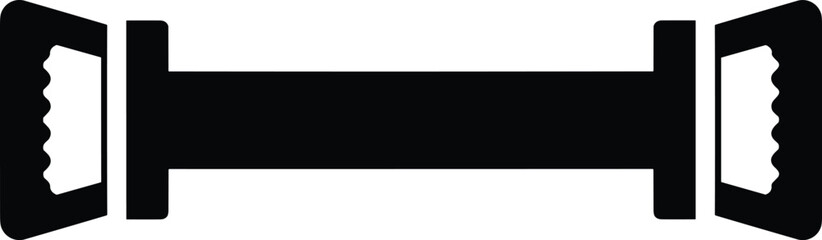 Black silhouette of a dumbbell on white background weight fitness